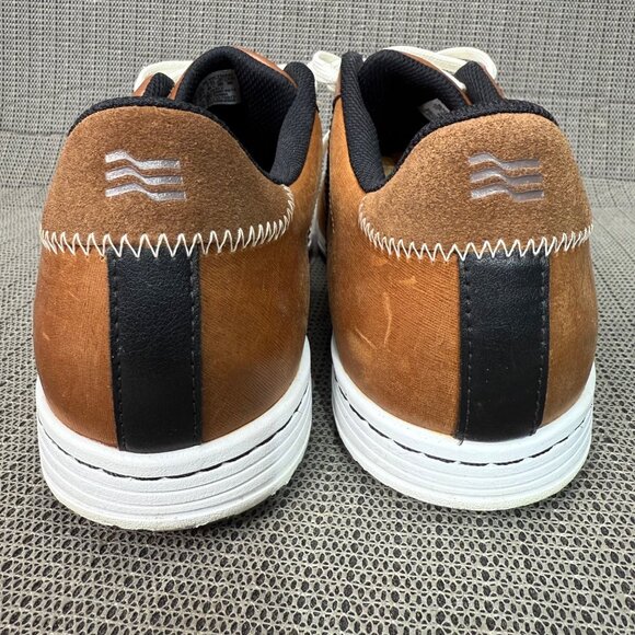 Adidas Golf Mens Size 11.5 Tan & Black Spikeless golf shoes leather suede - Picture 3 of 8